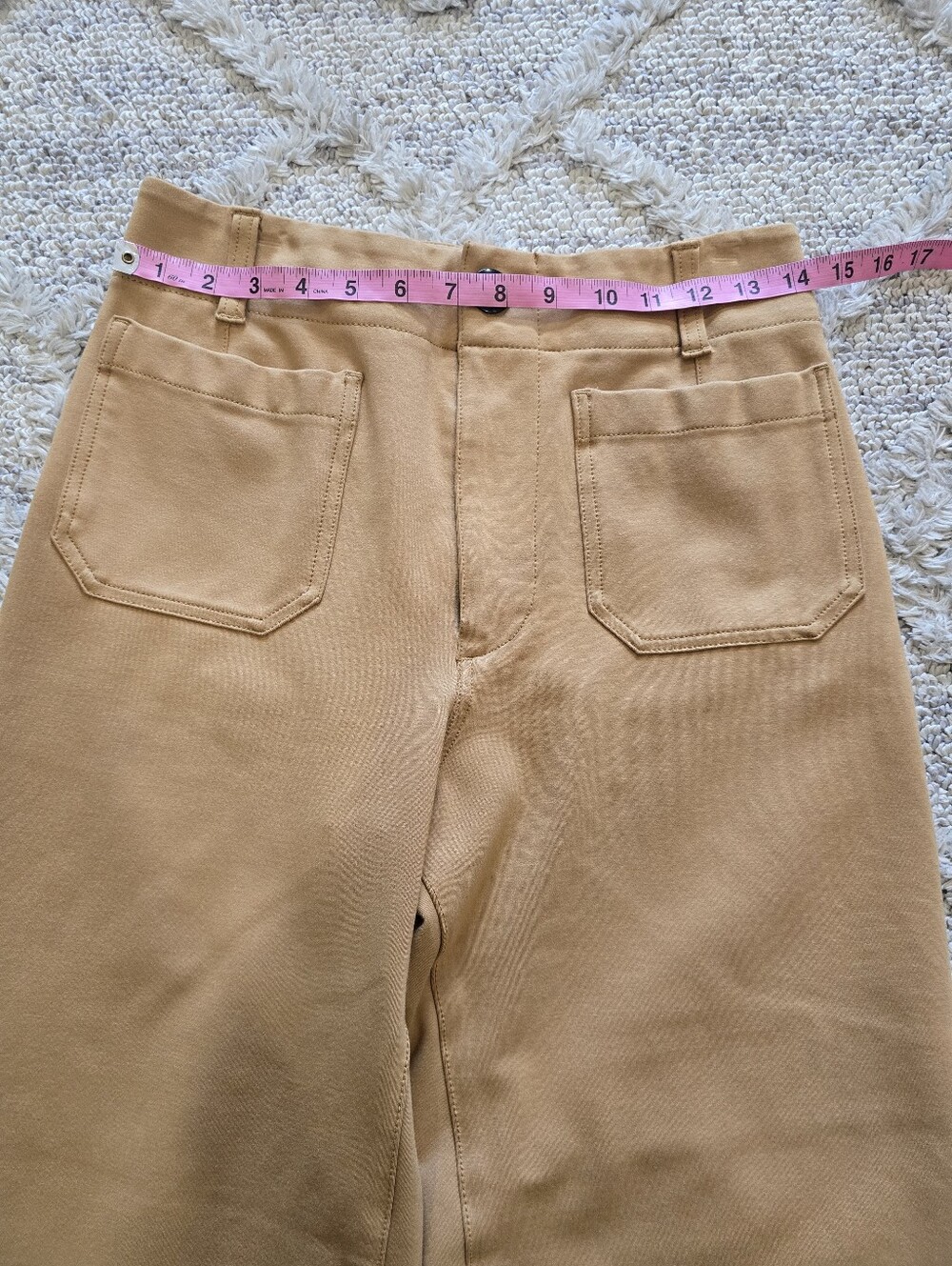 Maeve Anthropologie Colette Cropped Wide-Leg Pants: Ponte Edition Khaki Tan 28 - Picture 4 of 8